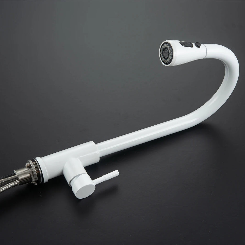 White Touch on Kitchen Sink Faucets 3 Ways Sprayer Hot Cold Pull Out Kitchen Sink Mixer Tap Smar Sensor Touch Kitchen Faucet Tap