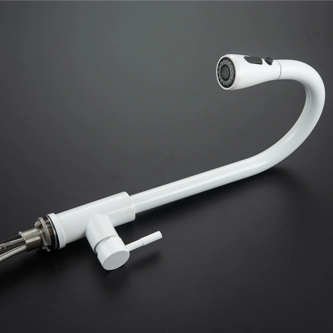 White Touch on Kitchen Sink Faucets 3 Ways Sprayer Hot Cold Pull Out Kitchen Sink Mixer Tap Smar Sensor Touch Kitchen Faucet Tap