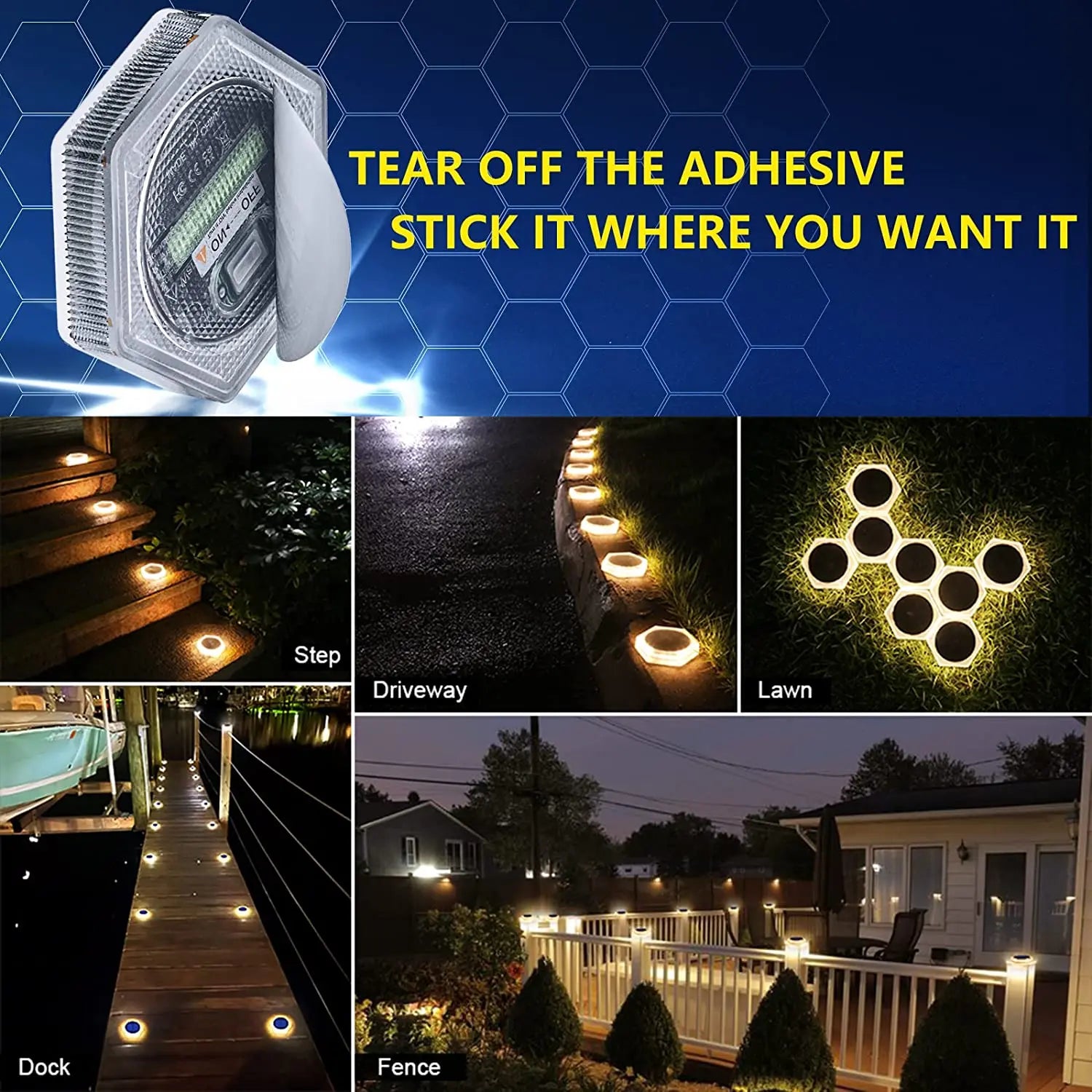 Solar Lights Outdoor Solar Garden Step Lighting Waterproof For Stairs Patio Pathway Yard Fence Wall Lamp Christmas Decoration