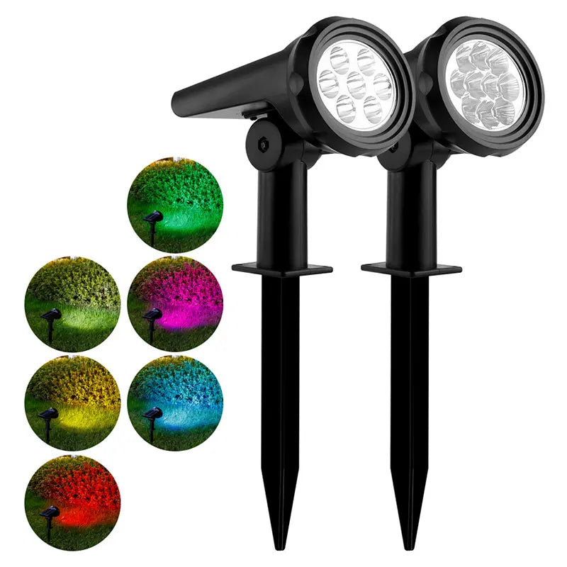 Solar LED Spotlights (7/10 LED) Intelligent Light Control, Weatherproof, Multiple Colors. Ideal for Garden ,Outdoor Lighting