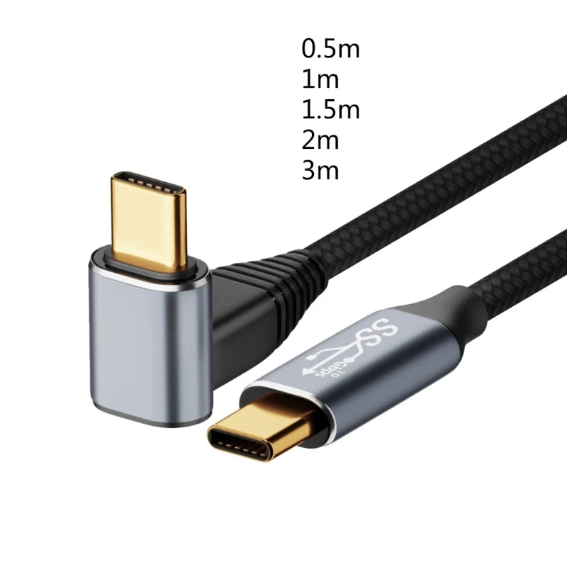 PD 100W Type C Cable 90 Degree USB C Fast Charging Wire Cord Type-C Adapter Cord 0.5M 1M 1.5M 2M