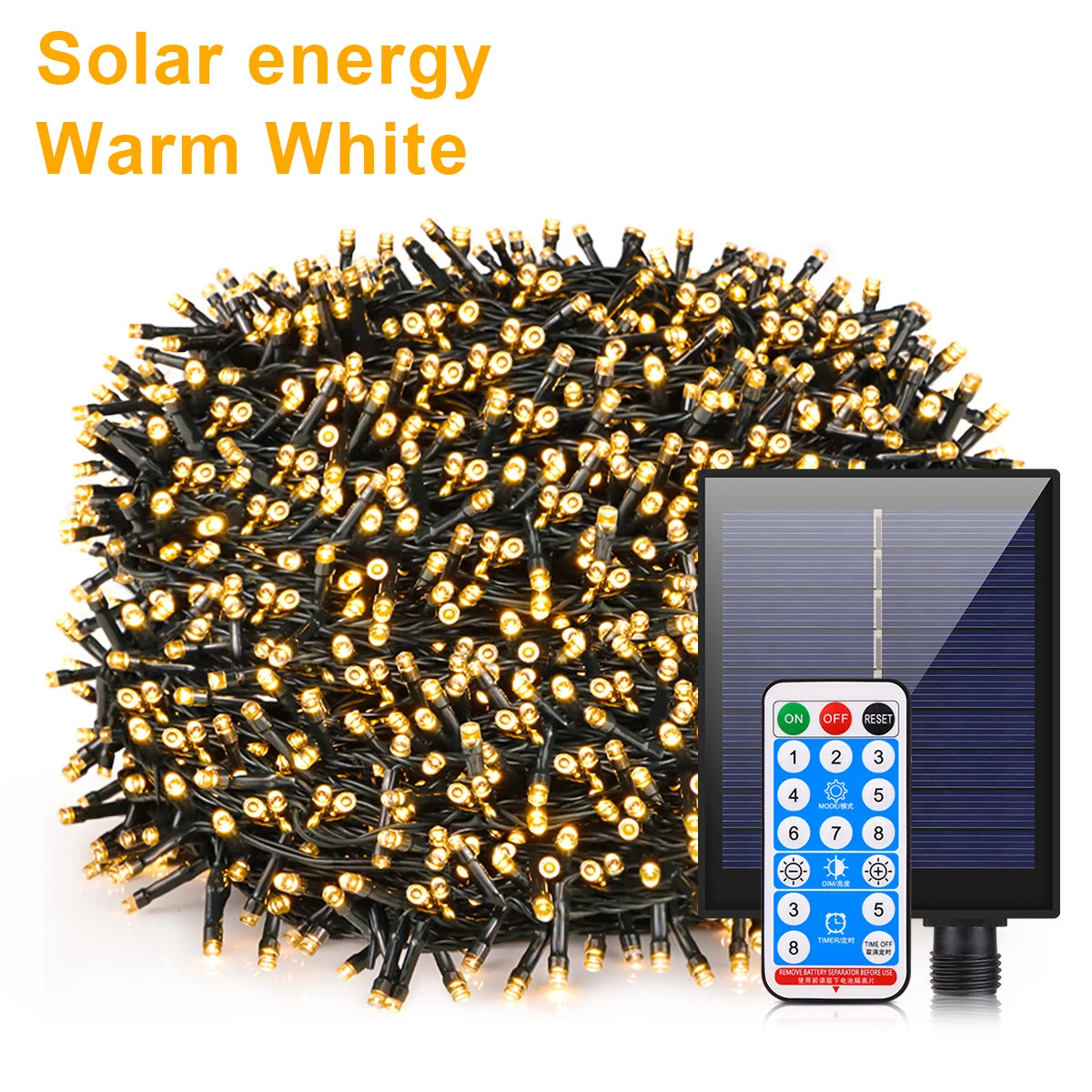 10M-100M Solar Outdoor Lights Waterproof Fairy Light String Waterproof Christmas Lights Garland Party New Year Wedding Decoratio