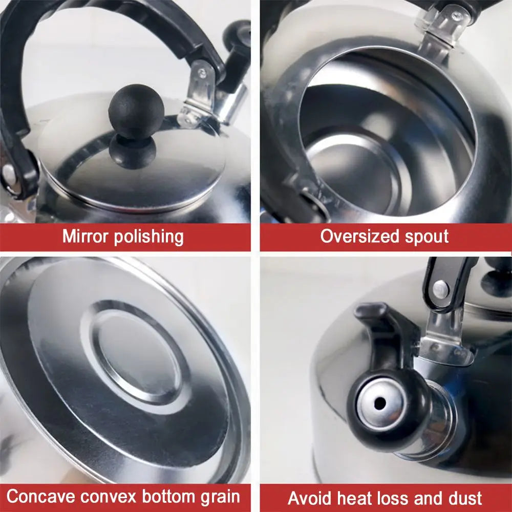 3L Durable for Hiking Cooking for Home Office Restaurant Whistling Kettle Teakettle Stove Gas Water Kettle Teapot for Trips