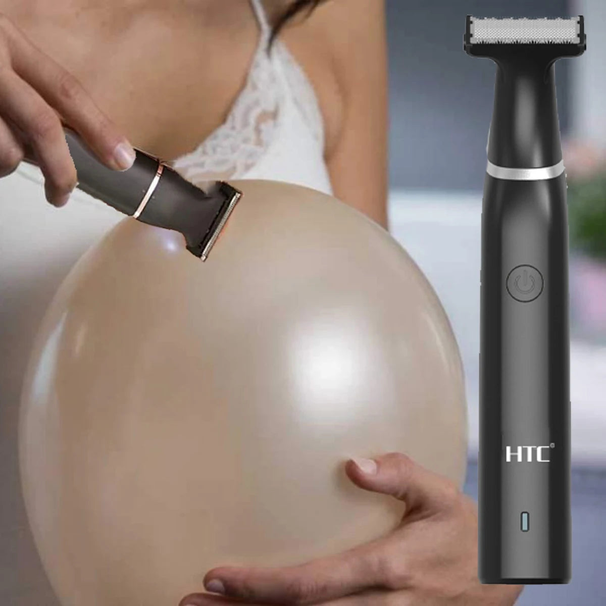 HTC Men's Electric Groin Hair Trimmer Pubic Hair Trimmer Body Grooming
