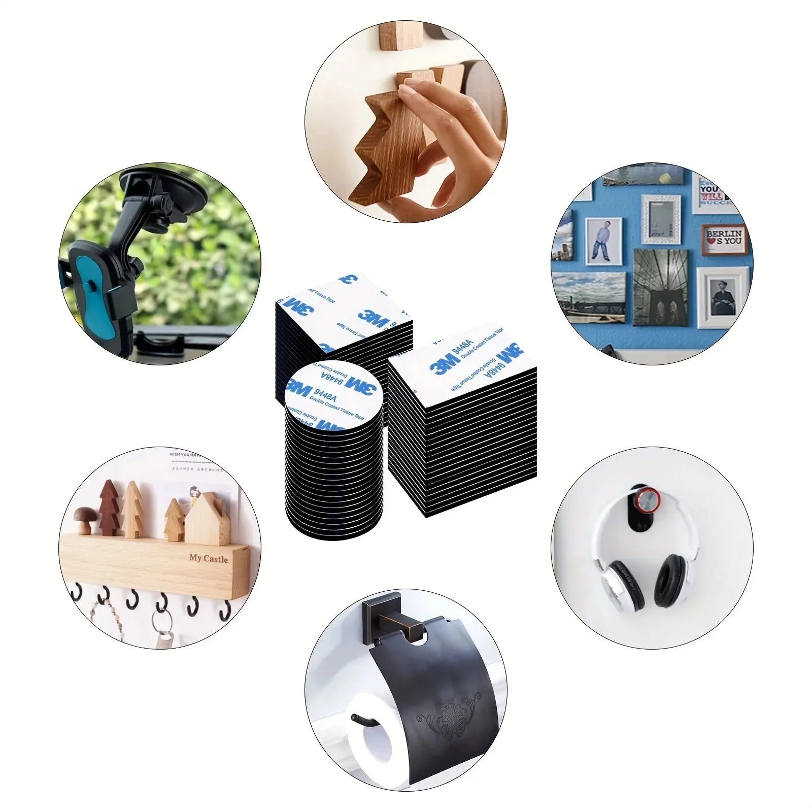 30pcs Double Sided Tape, Wall Tape Suitable For Home, Office, Car,