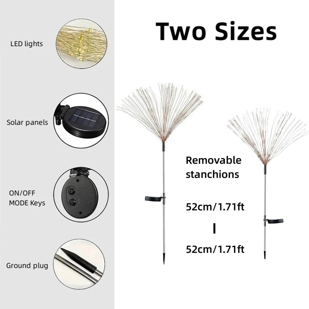 Solar Fireworks LED Light Outdoor Waterproof Solar Light 8 Lighting Modes DIY Starburst Fairy Light Holiday Decorative Lights