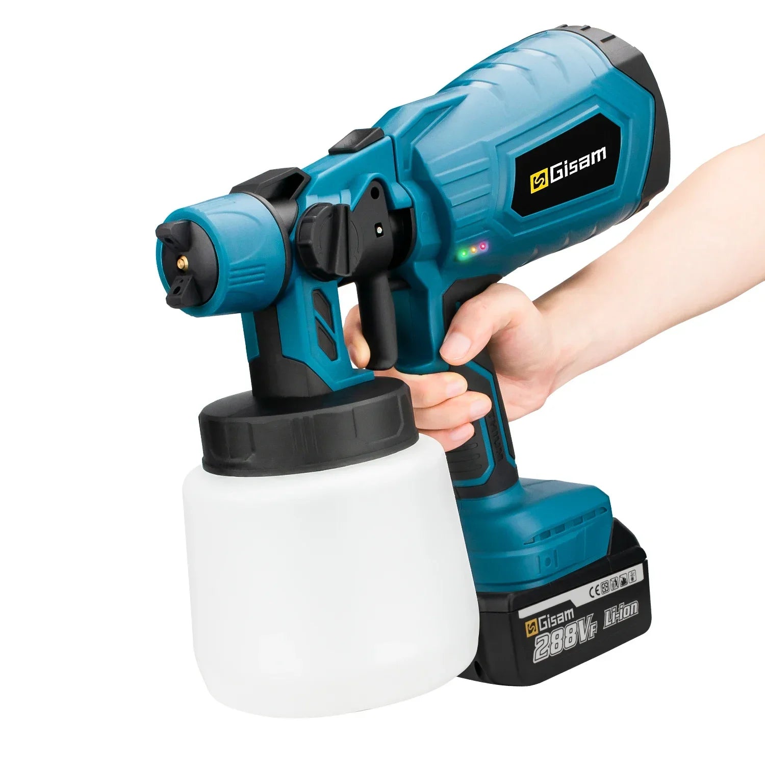 Gisam 1000ML Electric Cordless Spray Gun HVLP Paint Sprayer For Furniture Coating Airbrush Tools For Makita 18V Battery Pins