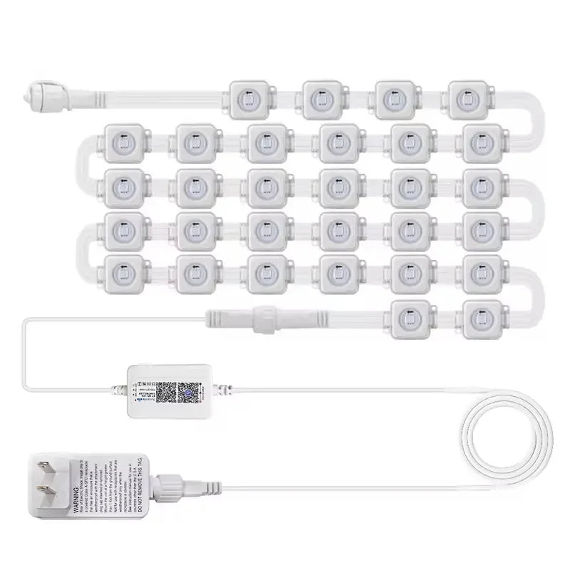 Outdoor Lights Permanent Smart RGBIC Eaves LED Lights Festival Flashing Lighting Fairy String for Christmas Holiday Decorations