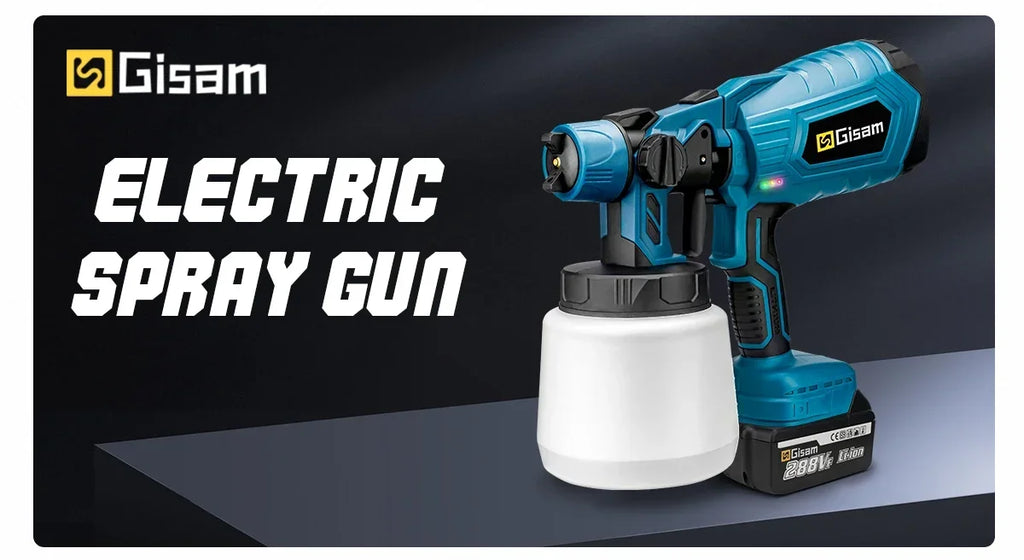 Gisam 1000ML Electric Cordless Spray Gun HVLP Paint Sprayer For Furniture Coating Airbrush Tools For Makita 18V Battery Pins