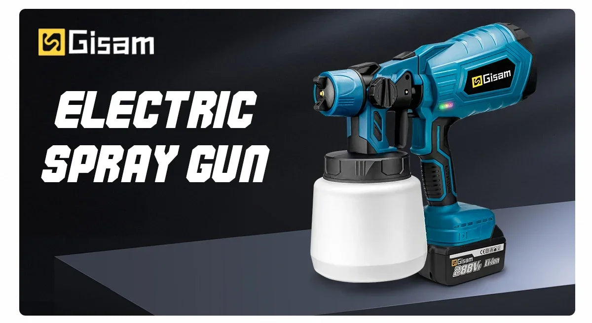 Gisam 1000ML Electric Cordless Spray Gun HVLP Paint Sprayer For Furniture Coating Airbrush Tools For Makita 18V Battery Pins