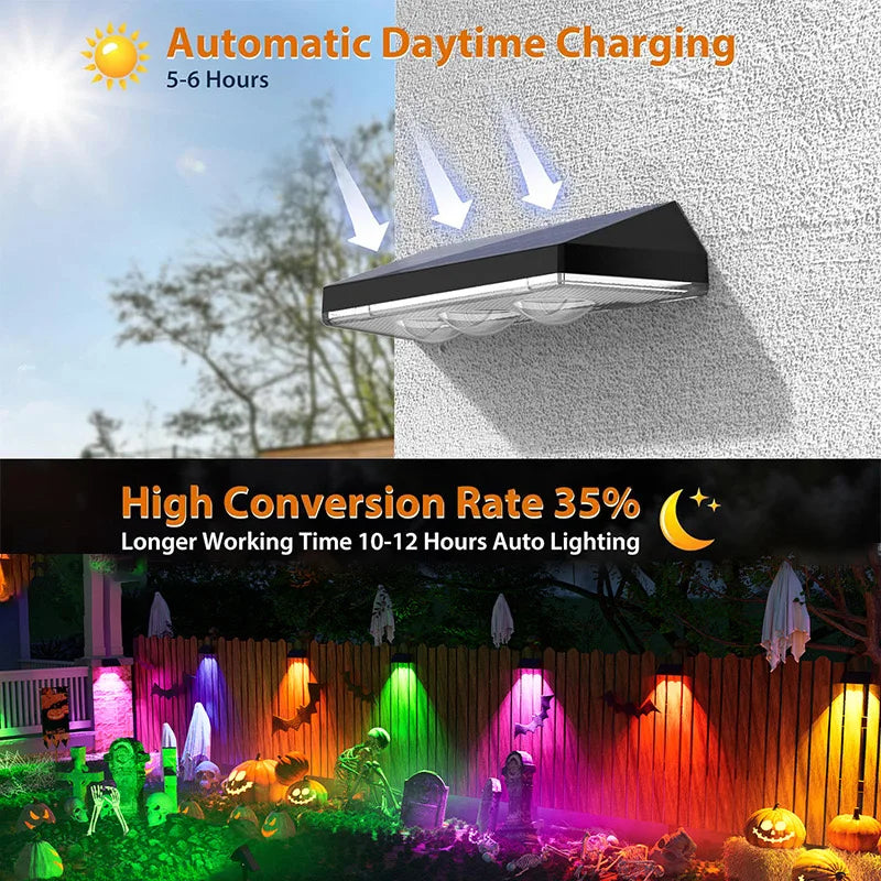 Solar Wall Lamp Outdoor Solar LED Lights RGB color Light source Down Luminous Lighting Yard Garden Decoration Solar Powered Lamp