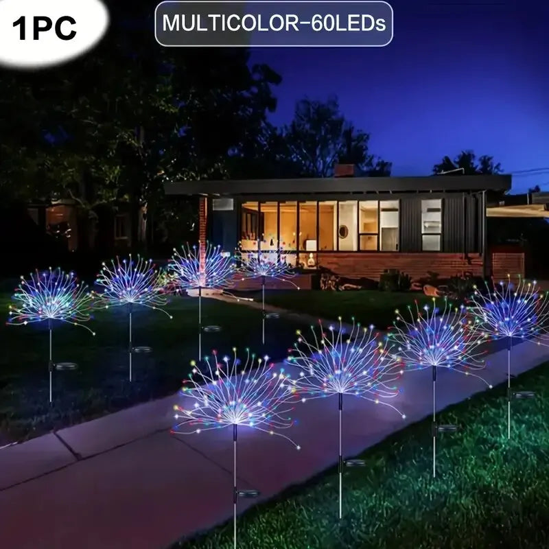 Solar Fireworks LED Light Outdoor Waterproof Solar Light 8 Lighting Modes DIY Starburst Fairy Light Holiday Decorative Lights