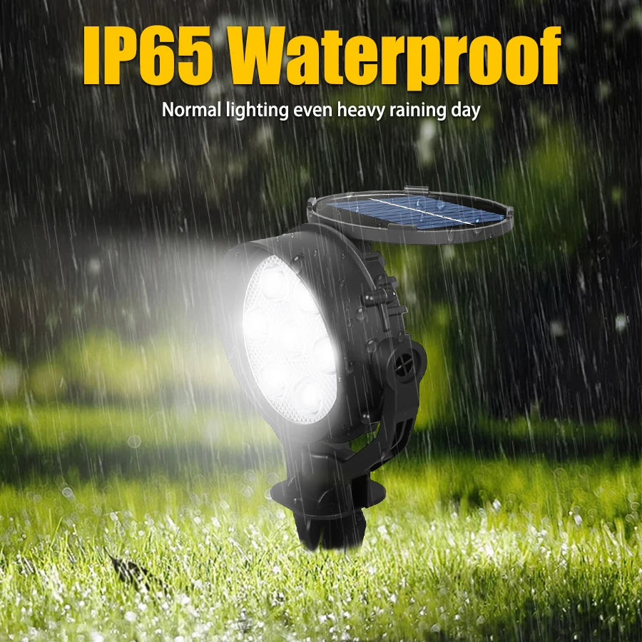 9 LED Solar Spot Lights IP65 Waterproof Outdoor RGB Solar Landscape Lights Brightness Adjustable for Garden Yard Palm Trees