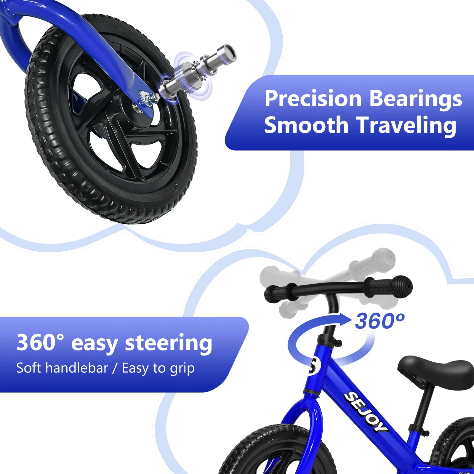 SEJOY Balance Bike for Kids Toddler Training Bicycle  for Ages 3-6 Years Old Outside Bike Toy Scooter Saddle Height Adjustable