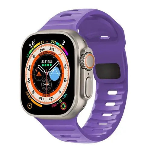 Silicone Sport Strap For Apple Watch Band 49mm 45mm 44mm 42mm 40mm