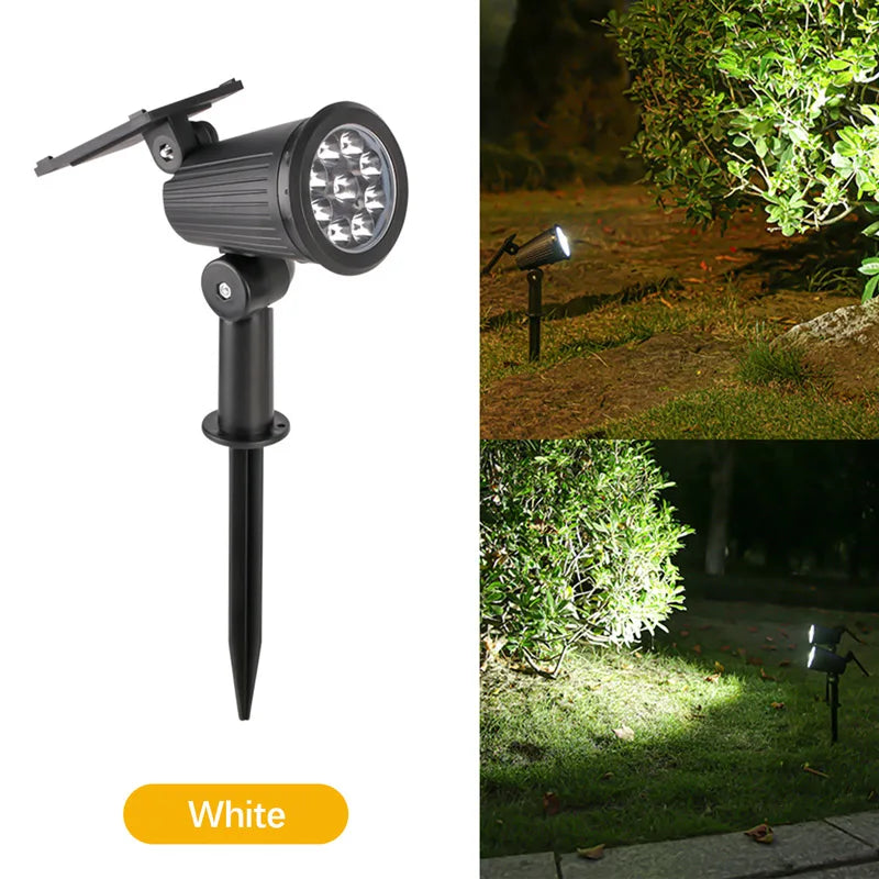9 LEDs Solar Spotlights, Outdoor Waterproof, Spot Lights, Brightness Adjustable for Garden Backyard Driveway Patio Decor