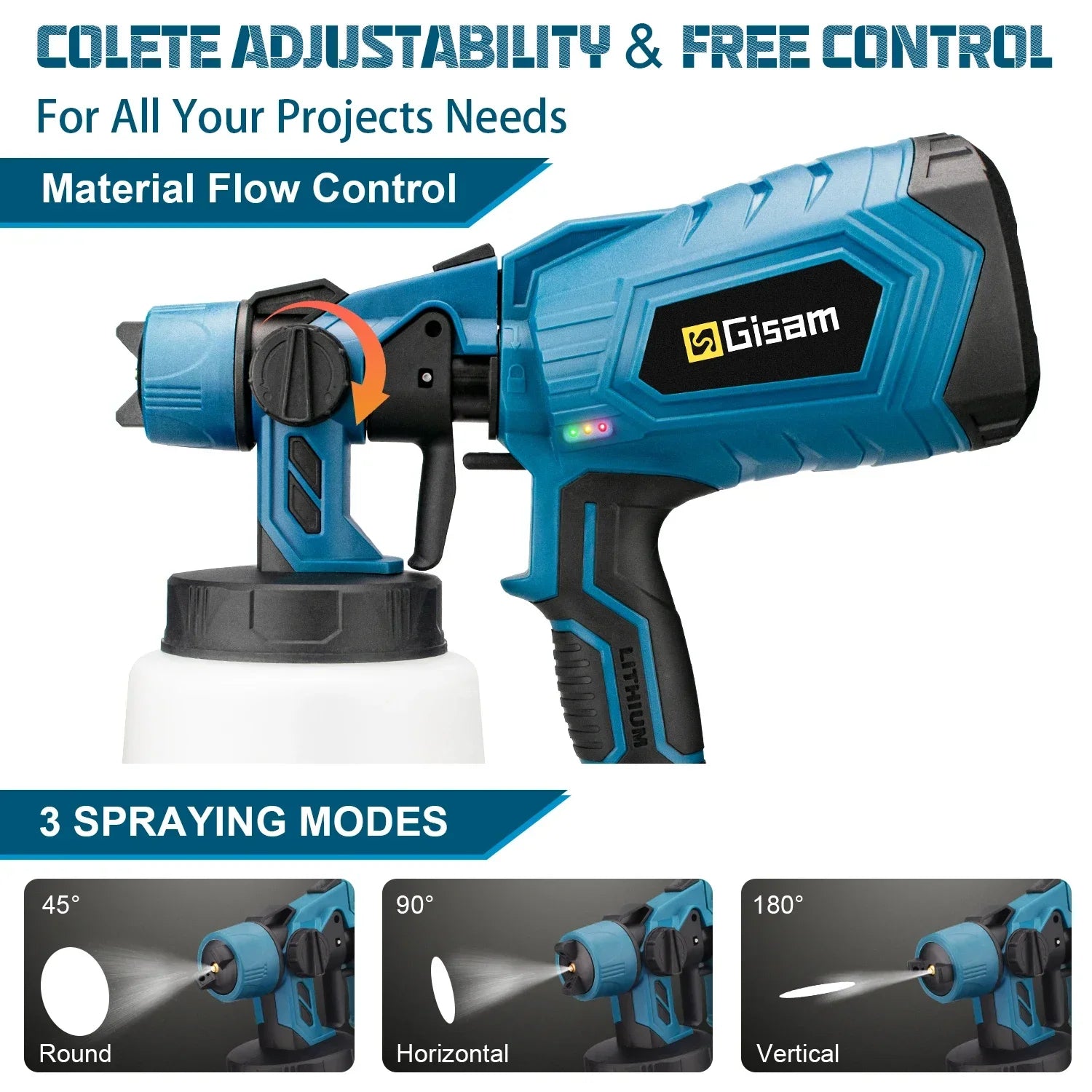 Gisam 1000ML Electric Cordless Spray Gun HVLP Paint Sprayer For Furniture Coating Airbrush Tools For Makita 18V Battery Pins