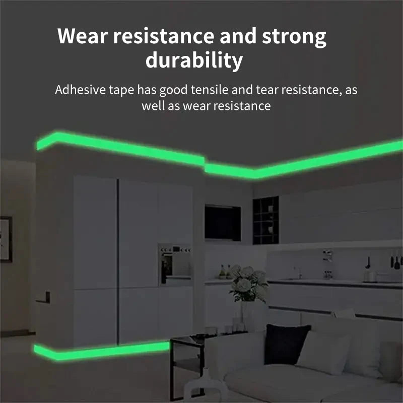 Self-adhesive Luminous Safety Tape, DIY Decorative Glowing Tape, Stage Stair Safety Warning Tape Green Fluorescent Warning Tape
