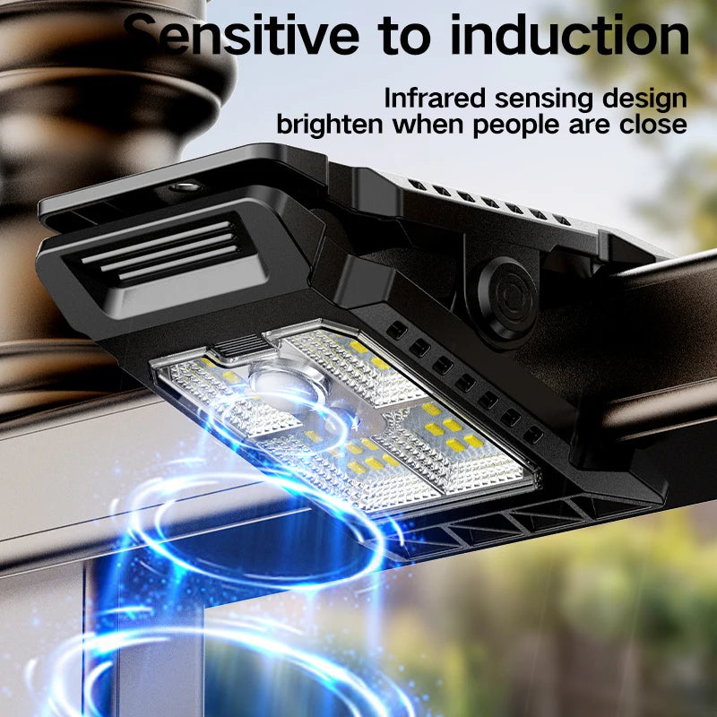 Outdoor Solar Clamp On Motion Sensor Lights Waterproof Work Light 3 Lighting Modes Camping Lamp Fence Walls Garage Led Lamps