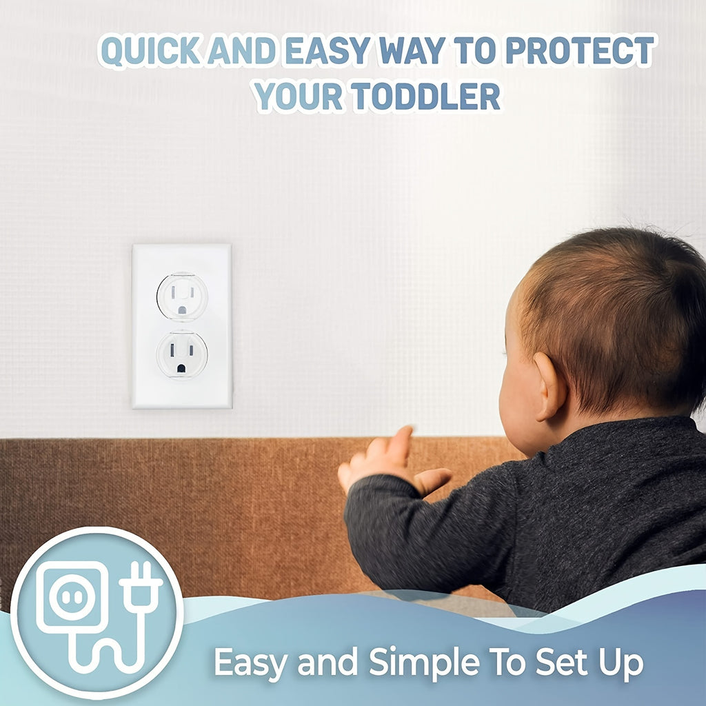 10pcs/20pcs ABERZEY Baby Proofing Safety Outlet Covers - Transparent Square Socket Protectors with Hidden Handle, Durable Plastic Child-Safe Electric Plug Covers for Kids & Toddlers, Easy Install No Tools Needed, Prevents Ele