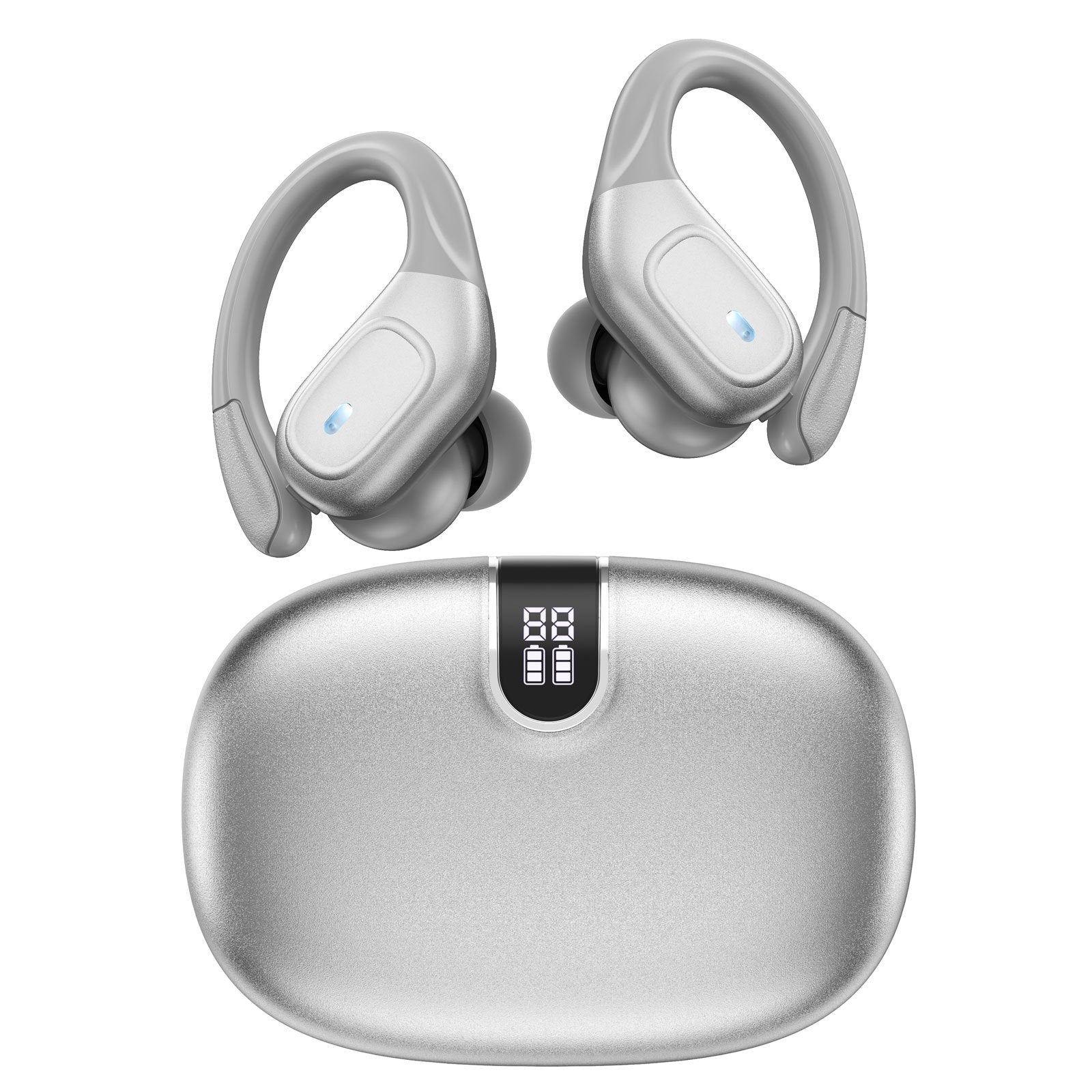 LIFEBEE New Wireless Earphones, Wireless Earbuds for Running Sports, Stereo Audio LED Display, ENC Noise Cancelling Headset Built-in Mic Over-Ear Headphones Earphones with Earhooks