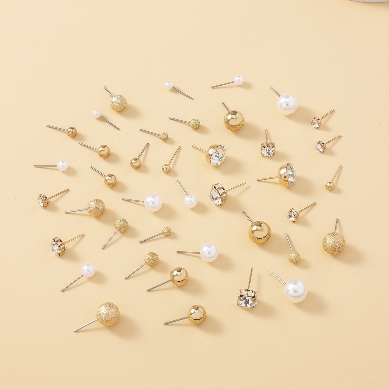 20Pairs Faux Pearl Rhinestone Stud Earrings Set For Women Daily Decor Jewelry