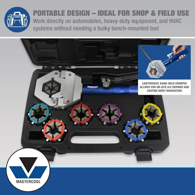 71500-A Hydra-Krimp | The Original Patented Hydraulic A/C Hose Crimper | Crimps #6, #8, #10, #12, And Reduced Barrier