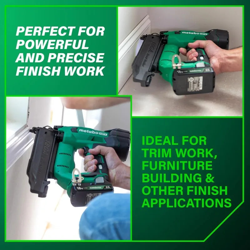 18V MultiVolt Brushless Compact Cordless Brad Nailer Kit, 18 Gauge With Power Tool 2.0Ah Lithium Ion Battery