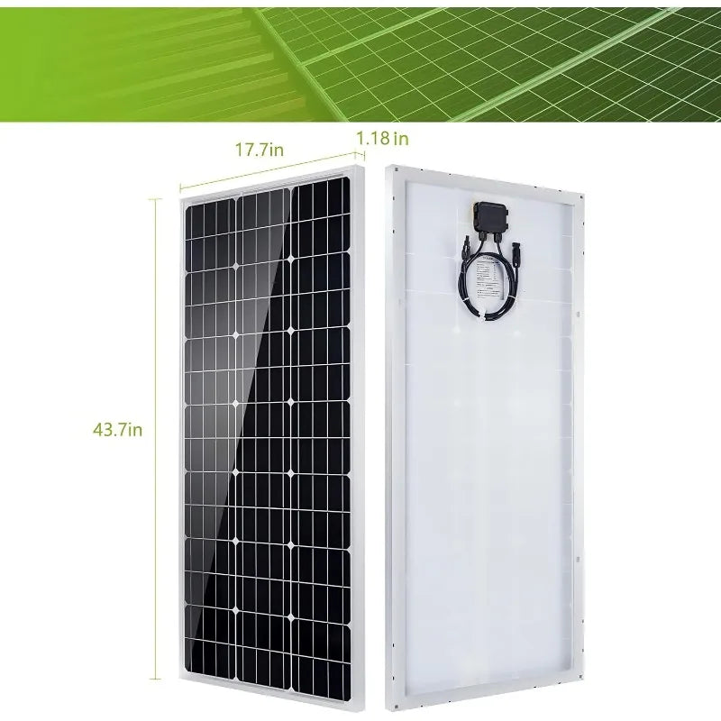 Solar Panel Kit 100 Watt 12 Volt Monocrystalline Off Grid System For Homes RV Boat + 30A 12V/24V Solar Charge Controller