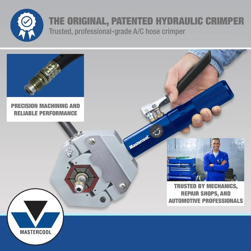 71500-A Hydra-Krimp | The Original Patented Hydraulic A/C Hose Crimper | Crimps #6, #8, #10, #12, And Reduced Barrier