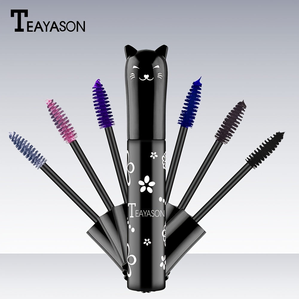 4D Fiber Mascara, Cat Eye Charming Long-Lasting Thick Eyelash Smudge-Proof Waterproof Quick-Drying Eyeliner Makeup Gift For Women Contains Plant Squalane Formula