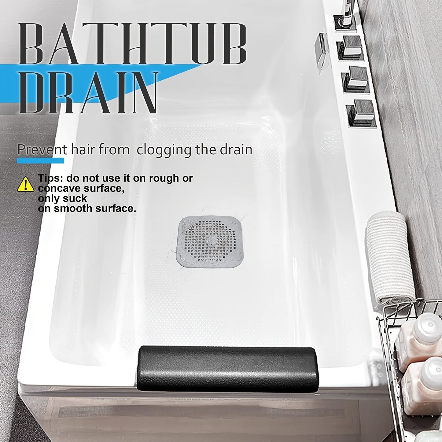 1pc or 4pcs Silicone Bathroom & Kitchen Drain Protector - Anti-Clog Shower Tub Floor Drain Plug, Non-Slip Bathroom Sink Drain Cover, Easy-Clean Drain Filter for Bathtub, Shower, Sink - Prevents Hair Clogs, Debris Buildup - Ba